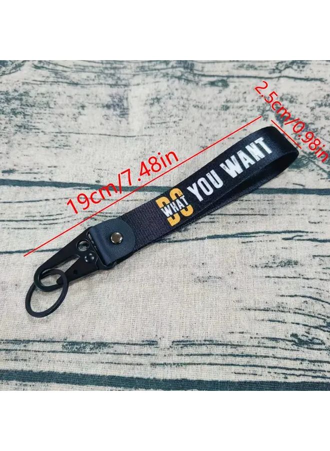 Black JDM Car Keychain Double Sided Heat Transfer Slogan Aluminum Alloy Gift - Image 2